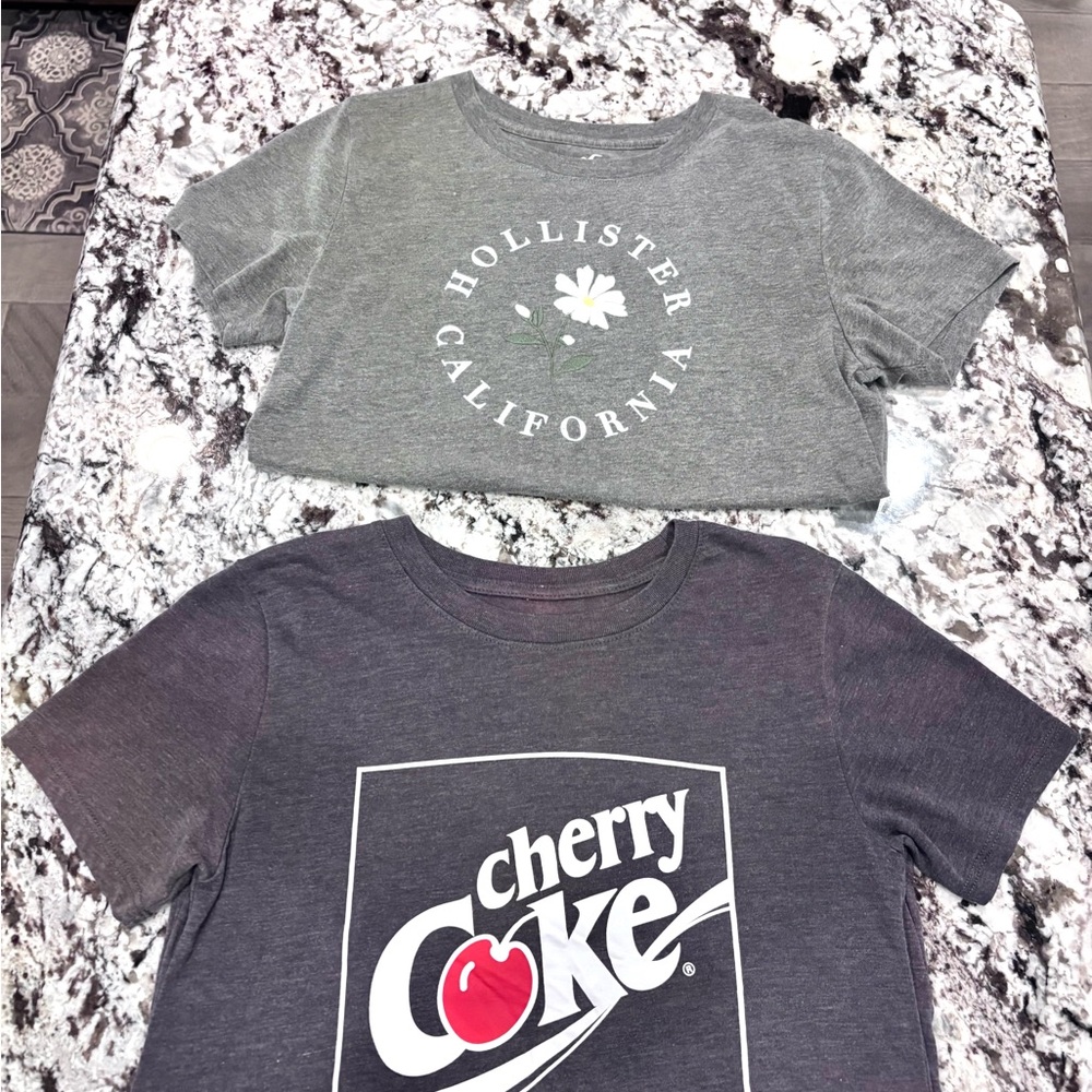 Hollister Gray Graphic and Cherry Coke Tees